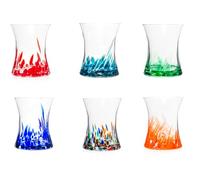 H&H set 6 bicchieri Veneziani Tulipano colorati cl 36