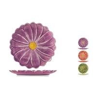 H&H Set 6 Piatti Coupe Fiore In Ceramica Cm 23