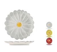 H&H Set 6 Piatti Coupe Fiore In Ceramica Cm 26