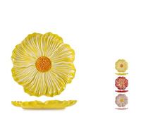 H&H Set 6 Piatti Fiore In Ceramica Cm 23