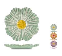 H&H Set 6 Piatti Fiore In Ceramica Cm 26