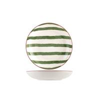 H&H set 6 piatti fondi natalizi Stripe cm 20