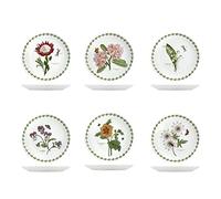 H&H Set 6 Piatti Frutta Flowers In Porcellana Decori Assortiti Cm21