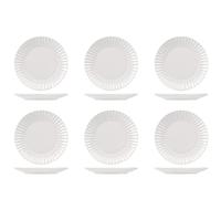 H&H Set 6 Piatti Frutta Lotus Bianco Cm21