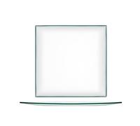 H&h set 6 piatti in vetro quadro trasparente cm25