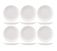 H&H Set 6 Piatti Piani Lotus Bianco Cm27
