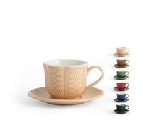 H&H set 6 tazze caff con piattino colori assortiti cc 120
