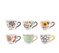 H&h set 6 tazze caff cream tea in new bone china cc 90