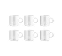 H&h set 6 tazze caffe' nuvola in vetro borosilicato trasparente cc 110