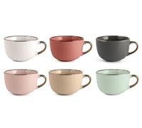 H&h set 6 tazze colazione dots in colori assortiti cc 510