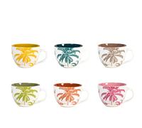 H&h set 6 tazze jumbo indian summer in new bone china decorate cc 485