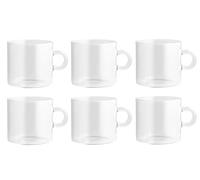 H&h set 6 tazze colazione nuvola in vetro borosilicato trasparente cc 450