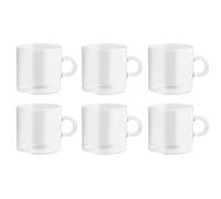 H&h set 6 tazze te' nuvola in vetro borosilicato trasparente cc 225