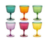 H&H - Set de 12 copas acrílicas 25 cl, colores surtidos, ligeras y resistentes, ideales para jardín, piscina, camping y fiestas al aire libre