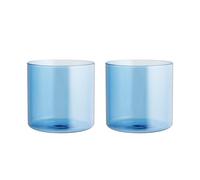 H&H Set de 2 Vasos Daylight Azules de 33 cl, Vidrio Borosilicato, Apto para Lavavajillas, Forma Cilíndrica