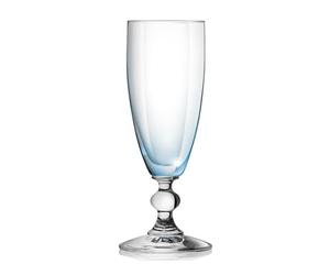 H&H Splendor Juego Cálices Flûte, Vidrio, Azul, 17.5 cl, 6 Piezas