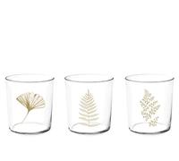 H&H Starc Juego de 12 Vasos 350 cc - Vidrio Ultrafino con Hoja de Oro - Elegantes y Sofisticados para Bebidas Especiales