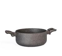 H&H Stone Grey - Cazuela de aluminio con revestimiento antiadherente Stone, 22 cm, inducción