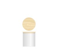 H&H Tarro De Vidrio Borosilicato Estriado Con Tapa De Madera De Bambú Lt 0,95