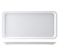H&H Vassoio Con Bordo In Melamina Cm40X20X2 Bianco