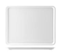 H&H Vassoio Con Bordo In Melamina Cm45X35X2 Bianco