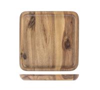 H&H Vassoio Cuadrado De Madera De Acacia 20x20x2h Color Madera Oscura