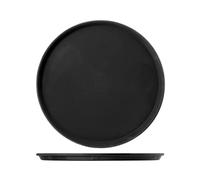 H&H Vassoio Tondo In Plastica Nero Antiscivolo Cm 40