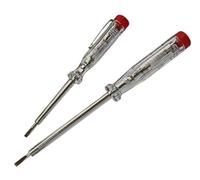 H+H Werkzeug 45200 45500 VDE - Comprobador de tensión y fase, hasta 250 V, 2 piezas, certificado GS 0680, fabricado en Alemania, transparente/rojo, 140 mm/190 mm