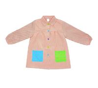 H HANSEL HOME Bata Escolar, Babi Escolar Infantil para Guarderia y Colegio, Bata Escolar Niño Niña con Botones y Cuello - Naranja, Talla 6 (7-8 años)