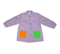 H HANSEL HOME Bata Escolar, Babi Escolar Infantil para Guarderia y Colegio, Bata Escolar Niño Niña con Botones y Cuello - Lila, Talla 6 (7-8 años)