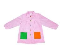 H HANSEL HOME Bata Escolar, Babi Escolar Infantil para Guarderia y Colegio, Bata Escolar Niño Niña con Botones y Cuello - Rosa, Talla 2 (3-4 años)