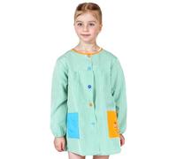 H HANSEL HOME Bata Escolar Infantil con Botones para 11-12 años, Babi Infantil Bata con dos Bolsillos Niño y Niña para Guarderia y Colegio - Verde, Talla 12(11-12 años)