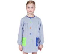 H HANSEL HOME Bata Escolar Infantil con Botones para 2-3 años, Babi Infantil Bata con dos Bolsillos Niño y Niña para Guarderia y Colegio - Azul, Talla 1(2-3 años)