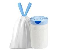 H HANSEL HOME Bolsa de Basura 30L Resistente Antigoteo Con Cinta de Autocierre, Bolsas de Basura con Aroma Fresh Linen 53x58cm- Blanco Azul, 1 Rollo, 90 Bolsas