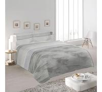 H HANSEL HOME Colcha Bouti Estampada Cama 140/150/160, 100% Microfibra Extra Suave, Bicolor Reversible, Cubrecama Fina, para Verano y Entretiempo, Incluye 2 Funda de Cojín - Raya Gris 250x260