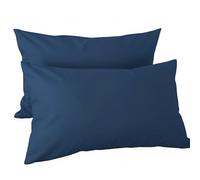 H HANSEL HOME Juego de 2 Fundas de Almohada con Cremallera - Protector de Almohada 100% Microfibra Transpirable y Suave - 105x45cm, Azul Marino