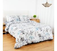 H HANSEL HOME Juego de Funda Nordica Microfibra de 4 Piezas para Cama 150 Suave Transpirable, Incluye 1 Funda Edredón 220x240cm, 1 Bajera 150x200+30cm, 2 Fundas de Almohada - Bosque Frío