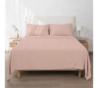 H HANSEL HOME Juego de Sábanas Cama 105, Juego Sábanas 105x190/200cm 3 Piezas, Microfibra Extra Suave, Sábanas Bajera Ajustable, Encimera, Funda de Almohada - Juego Sabanas Rosa Claro