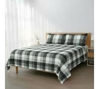 H HANSEL HOME Juego de Sábanas Cama 105, Juego Sábanas 105x190/200cm 3 Piezas, Microfibra Extra Suave, Sábanas Bajera Ajustable, Encimera, Funda de Almohada - Blanco y Negro