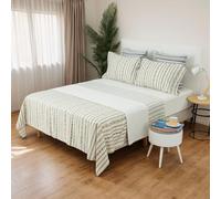 H HANSEL HOME Juego de Sábanas Cama 135cm 4 Piezas 100% Microfibra Transpirable Duradero Ultra Suave - Incluye 1 Encimera, 1 Bajera Ajustable, 2 Fundas de Almohada - Rama Verde
