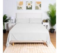 H HANSEL HOME Juego de Sábanas Cama 90, Juego Sábanas 90x190/200cm 3 Piezas, Microfibra Extra Suave, Sábanas Bajera Ajustable, Encimera, Funda de Almohada - Juego Sabanas Blanca