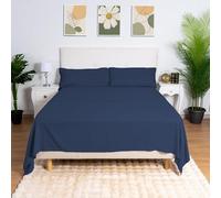H HANSEL HOME Juego de Sábanas Cama 90, Juego Sábanas 90x190/200cm 3 Piezas, Microfibra Extra Suave, Sábanas Bajera Ajustable, Encimera, Funda de Almohada - Juego Sabanas Azul Marino