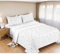 H HANSEL HOME Juego de Sábanas Cama 90cm 3 Piezas 100% Microfibra Transpirable Duradero Ultra Suave - Incluye 1 Encimera, 1 Bajera Ajustable y 1 Funda de Almohada - Estrellas Marinas