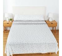 H HANSEL HOME Juego de Sábanas Termicas 3 Piezas Pirineo para Cama de 150x190cm, Sábanas Polares de Invierno Ultra Suave, Incluye Sabana Bajera + Encimera + Funda de Almohada - Invierno Gris