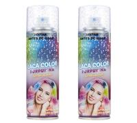 H HANSEL HOME Laca con Purpurina para el Pelo Temporal - Fácil de Lavar, Brillo Deslumbrante para Todo Tipo de Cabello, Purpurina Azul Cielo, 125ml x 2 unidades