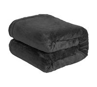 H HANSEL HOME Manta para Sofá Extrasuave Microfibra, Manta Sofa Franela, Manta Polar para Cama, para Toda Estación - Negro,130x160cm