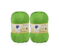H HANSEL HOME Ovillo de Algodón Premium 100% Natural - Perfecto para Tejer y Ganchillo, Ideal para Crochet y Amigurumi, Kiwi, 100gr, 220m, Pack de 2pcs