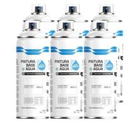 H HANSEL HOME Pintura Spray Base Agua 400ml - Para Muebles, Metal, Plástico y Madera - Ecológica y Sin Olor, Colores Duraderos - Blanco Mate, 6 unidades