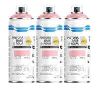 H HANSEL HOME Pintura Spray Base Agua 400ml - Para Muebles, Metal, Plástico y Madera - Ecológica y Sin Olor, Colores Duraderos - Rosa Amor, 3 unidades