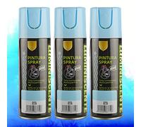 H HANSEL HOME Pintura Spray Brilla en la Oscuridad Tinta Luminiscente Multisuperficie Azul 200ml - Pack de 3 Unidades